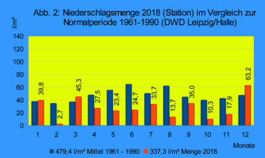 Vergleich Niederschlag der Station mit langjährigem Mittel